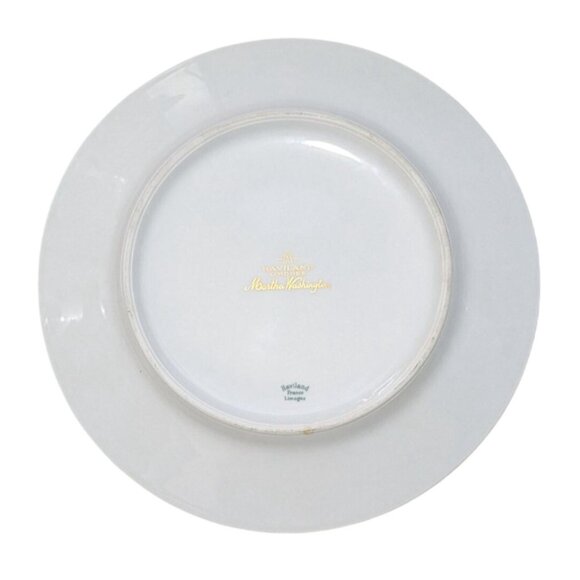 Martha Washington Haviland Salad Plate Gold Starburst St names in Green Rings Li - Picture 11 of 14